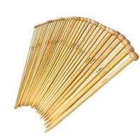 BetyBedy 36PCS Bamboo Knitting Needles Set, Single Pointed Carbonized Knitting Needles, 18 Sizes from 2.0mm-10.0mm, 9 Inches Length for Handmade Creative DIY