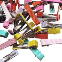 Chenkou Craft Assorted 40pcs Prong Hair Clips Hair Pin Covered Grosgrain Ribbon DIY Hair Jewelry Craft 32mm (32x6 mm)