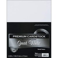 Darice GX-2200-06 Core'dinations 50-Piece Card Stock Paper, 8.5 by 11-Inch, Great White