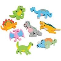 U.S. Toy Lot of 12 Assorted Dinosaur Design Erasers