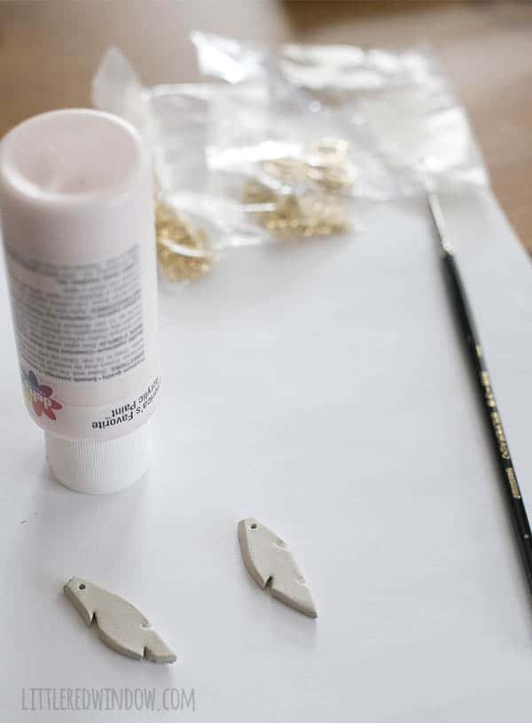 Easy Air Dry Clay Earrings, these cute feather earrings are lightweight and super simple to make! | littleredwindow.com