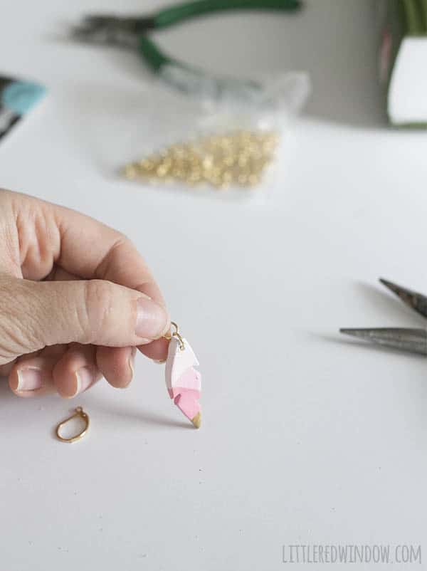 Easy Air Dry Clay Earrings, these cute feather earrings are lightweight and super simple to make! | littleredwindow.com