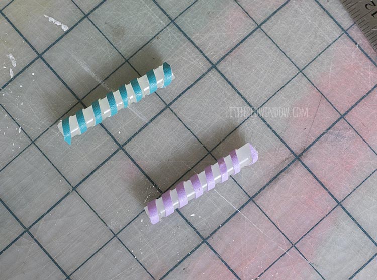 2 finished candle bases for the birthday cake costume