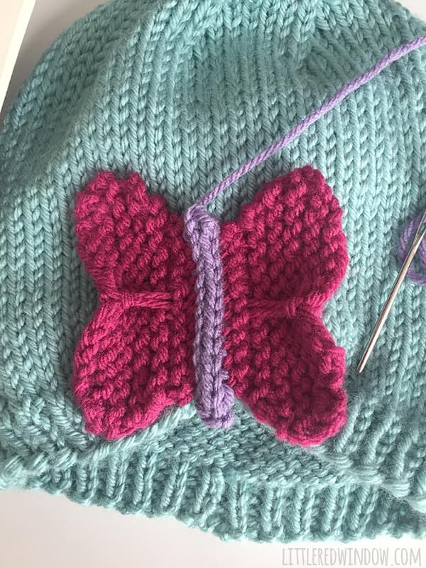 Beautiful Butterfly Hat Knitting Pattern for newborns, babies and toddlers! | littleredwindow.com