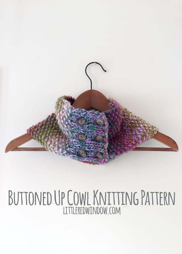 The Buttoned Up Cowl Knitting Pattern | littleredwindow.com