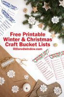 small Preparing for Christmas flat lay. Christmas crafts. Knitting snowflakes by white yarn. Tree branches with DIY zero waste decorations on white background. Reusable sustainable recycled handmade decor