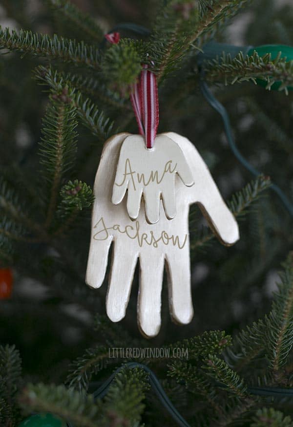 DIY Air Dry Clay Handprint Ornaments, make these adorable handprint ornaments with your kids this Christmas!