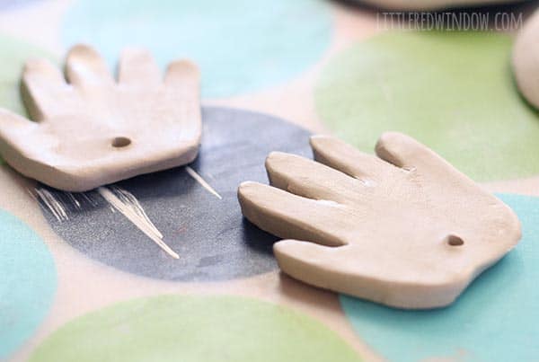 DIY Air Dry Clay Handprint Ornaments, make these adorable handprint ornaments with your kids this Christmas!