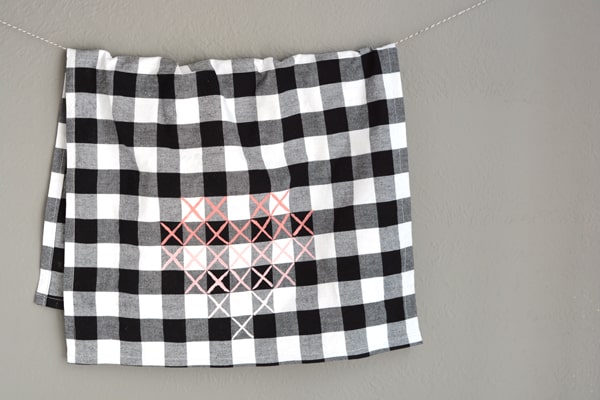 cross stitch heart towel 5