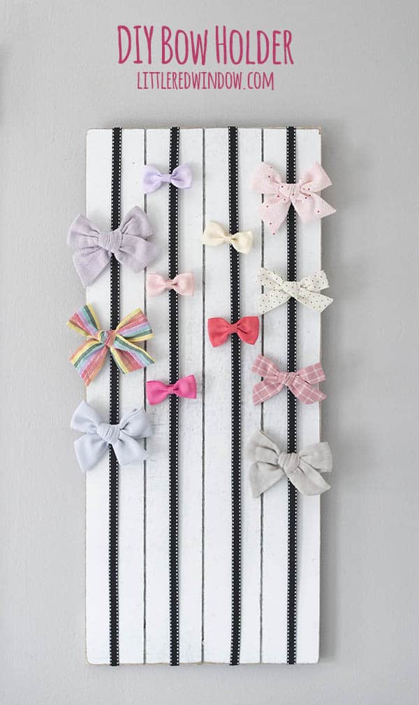 Make an Easy DIY Bow Holder to organize hair bows and barrettes!