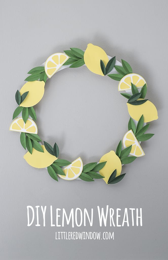 DIY Lemon Wreath Tutorial, the perfect bright, sunny, happy lemon home decor!