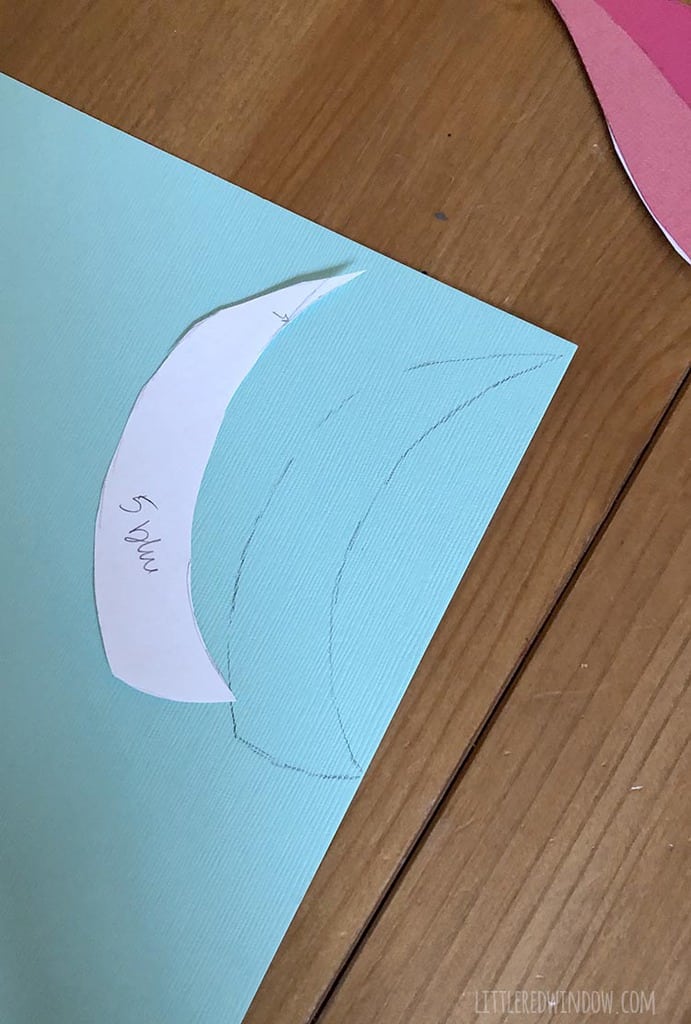 Use the cut apart hair template to make each color shape for your DIY unicorn mirror