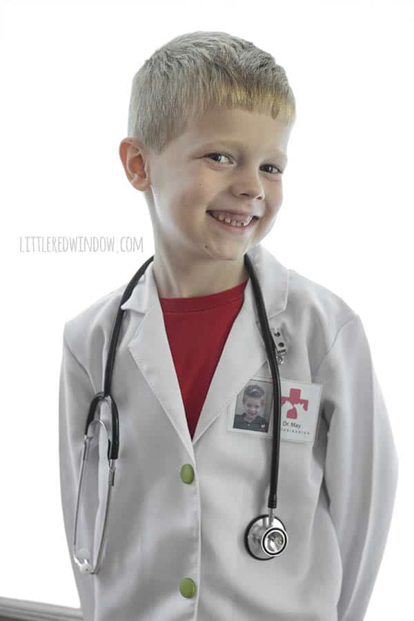 DIY Veterinarian Costume, perfect for your little animal lover for Halloween! | littleredwindow.com