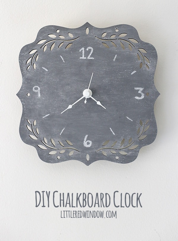 DIY Chalkboard Clock, super simple DIY project! | littleredwindow.com