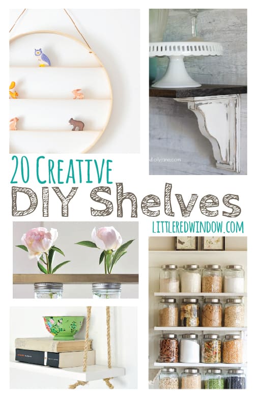 20 Creative DIY Shelves you can make yourself! | littleredwindow.com