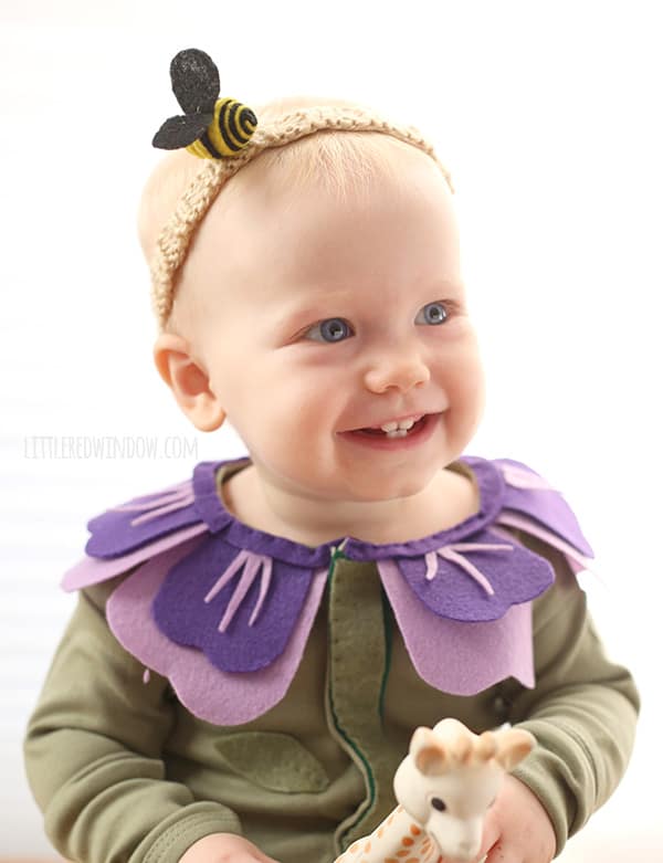 DIY Flower Costume and Bee Headband, so perfect for Halloween! | littleredwindow.com