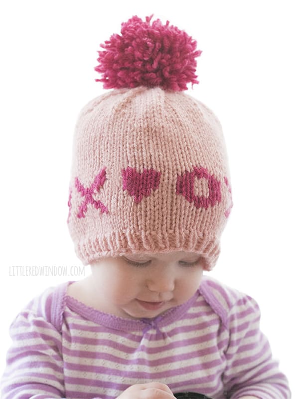 Fair Isle XOXO Hugs & Kisses Valentine Knitting Pattern for babies and toddlers! | littleredwindow.com