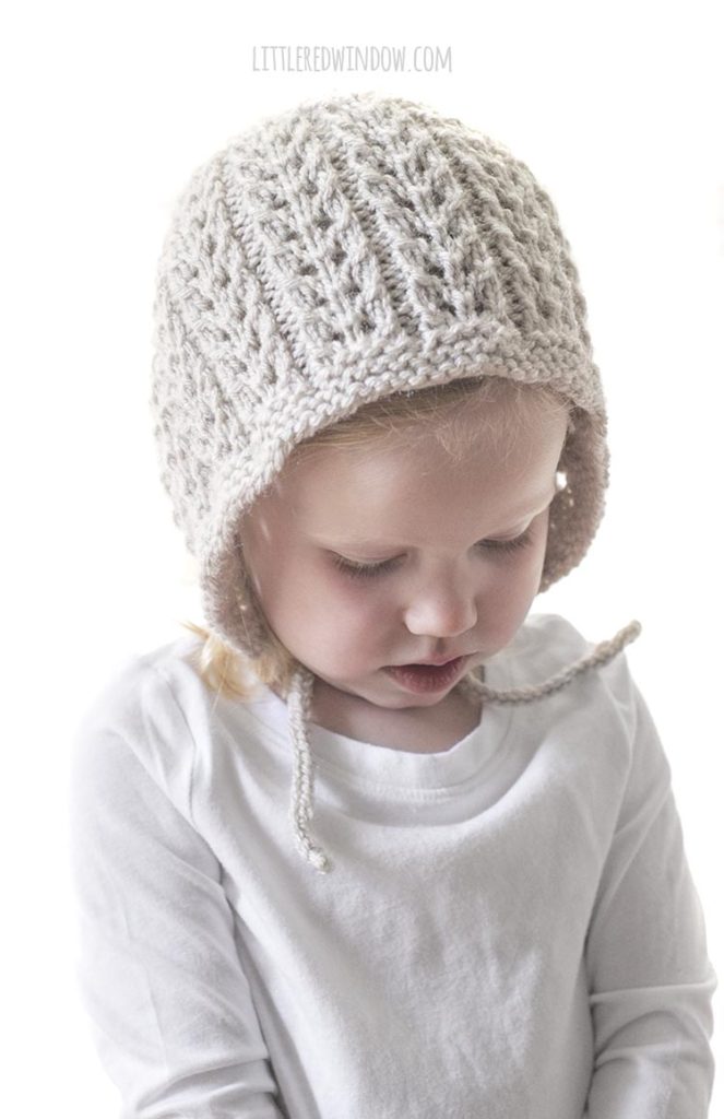 Cute little chin ties keep the Flutter Lace Bonnet in place, start knitting your own today!