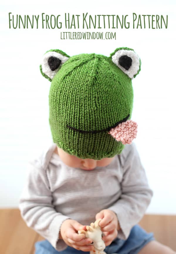 10 cutest free baby hat patterns, here's #9, the FUNNY FROG HAT!