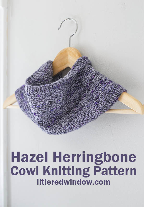 Hazel Herringbone Cowl knitting pattern, this gorgeous (but easy) cowl pattern is a great way to show off your favorite yarn!