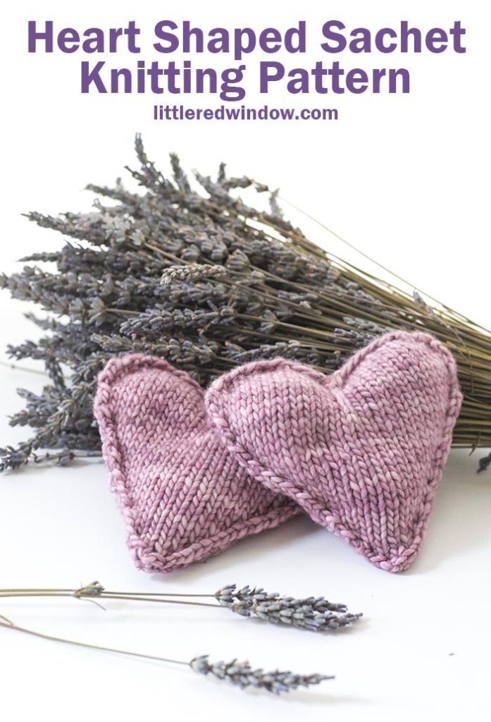 This adorable Heart Shapes Lavender Sachet Knitting Pattern is a fun and super easy knit!