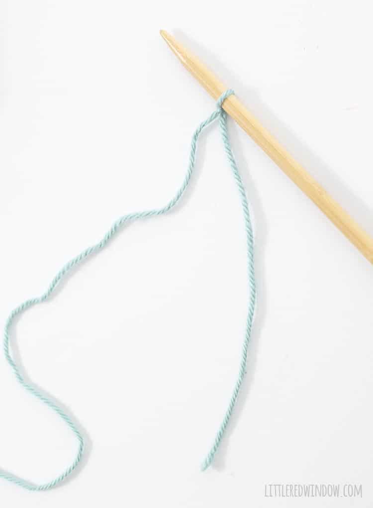 Start backward loop cast on with a slip knot on the right knitting needle