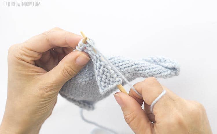 To ssp, wrap the yarn around the tip of the right knitting needle