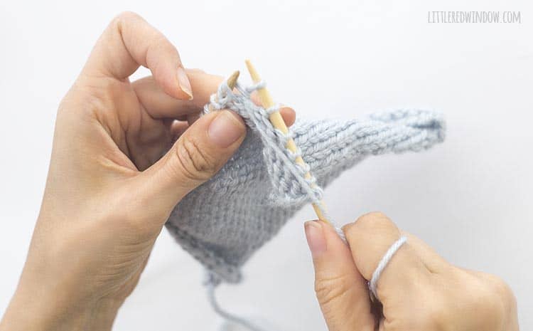 Pull the yarn through the two slipped stitches to ssp