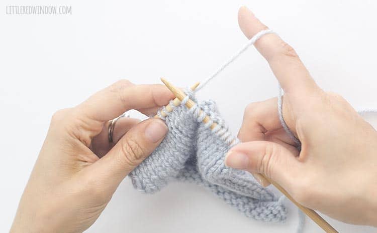 To continue your sk2p, knit two stitches together