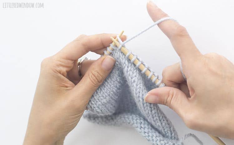 To kfb, knit one stitch but do not drop the stitch from the left needle