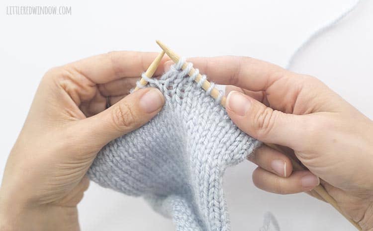 Kfb is a single knitting increase that looks like a knit and purl stitch next to each other