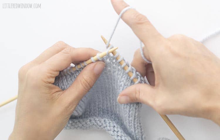 To ktbl, wrap the yarn and knit the stitch as usual