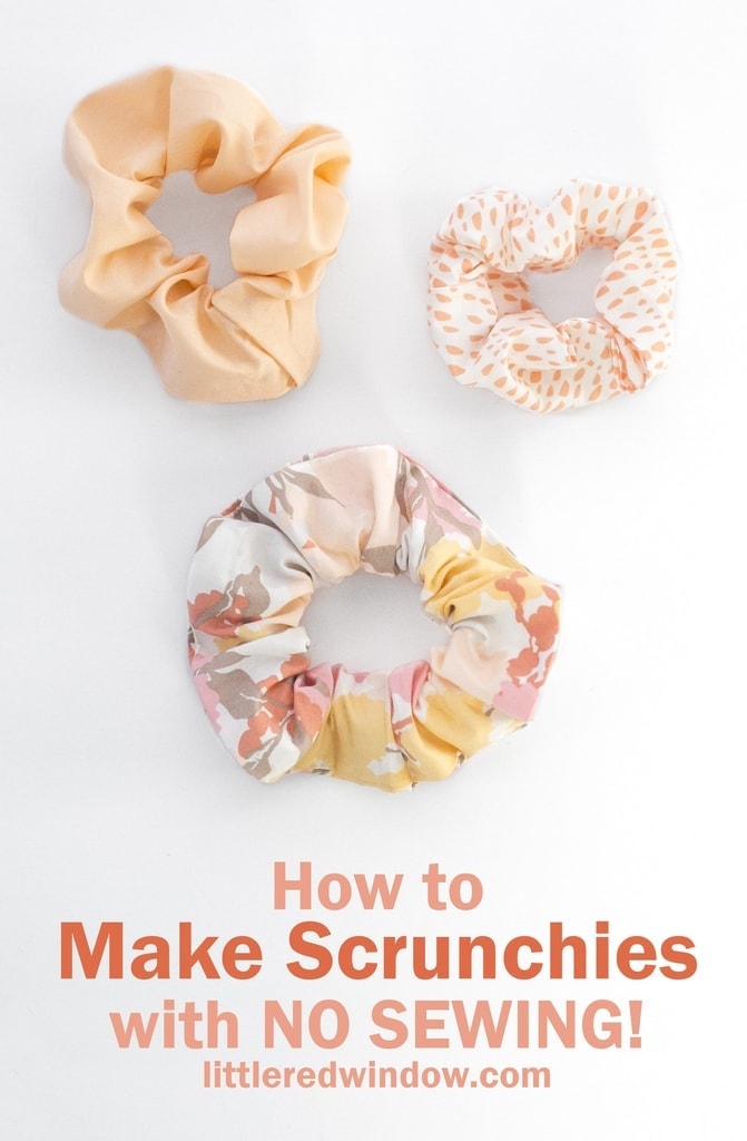 How to make Scrunchies with NO SEWING! This easy DIY scrunchy project takes about 5 minutes and requires no sewing and no glue! It's the world's best scrunchie tutorial!