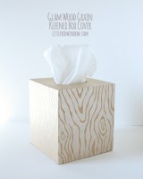 Wood Grain Kleenex Box Cover