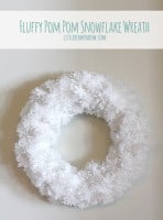 white Fluffy Snowflake Pom Pom Wreath