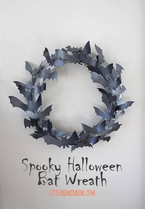 Spooky Halloween Bat Wreath | littleredwindow.com