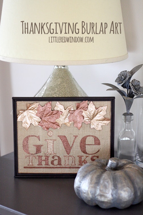 Thanksgiving Burlap Art | littleredwindow.com