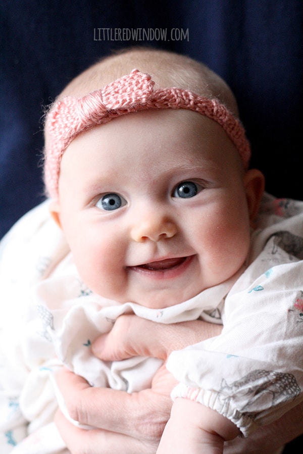 Little Knit Bow Baby Headband Knitting Pattern, learn how to knit a headband for your little one!