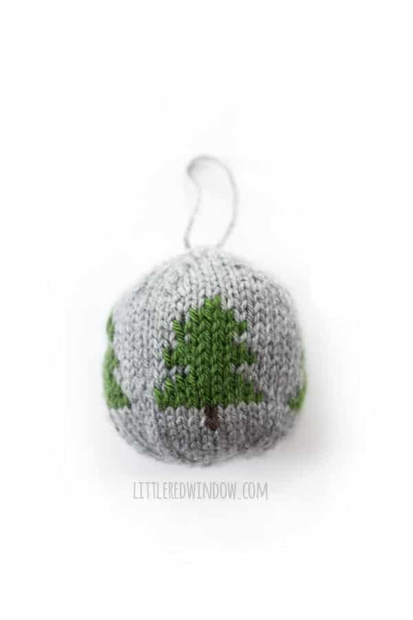 Knit Christmas Ornament Knitting Pattern, Christmas Tree motif!