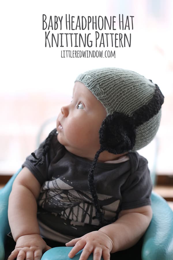 Baby Headphone Hat knitting pattern for newborns, babies & toddlers! | littleredwindow.com