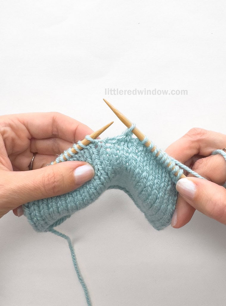 Drop the original 3 stitches from the left needle.