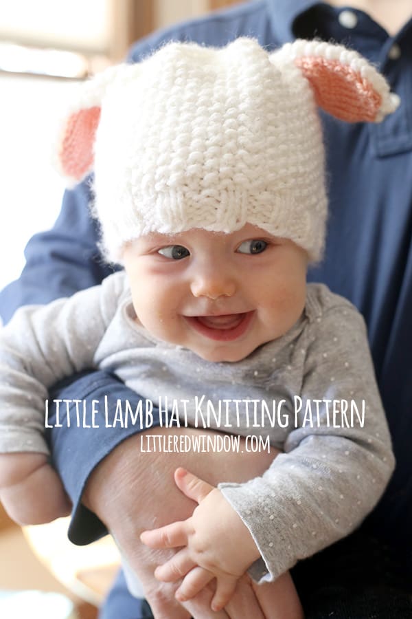 Little Lamb Hat Knitting Pattern for babies and toddlers! | littleredwindow.com