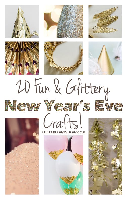 20 Fun & Glittery New Year's Eve Crafts!| littleredwindow.com