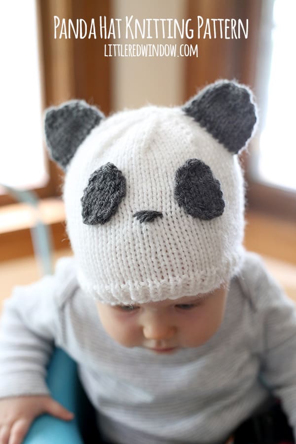 Sweet Panda Hat Free Knitting Pattern! | littleredwindow.com