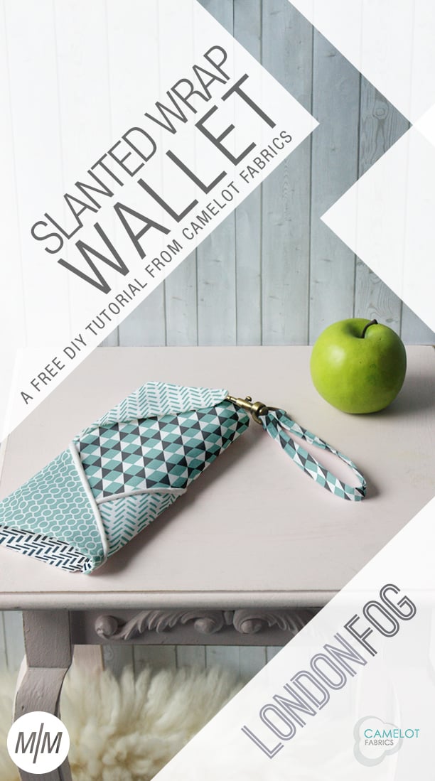 Slanted fabric DIY wallet from Camelot Fabrics