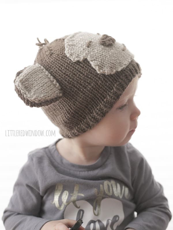Adorable Silly Monkey Hat Knitting Pattern for babies and toddlers! | littleredwindow.com