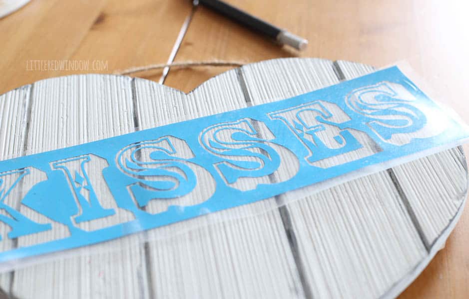 DIY Vintage Valentine's Day Kissing Booth Sign! | littleredwindow.com