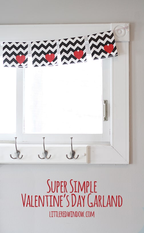 Super Simple Valentine's Day Garland | littleredwindow.com | You won't believe what I used to make this garland!