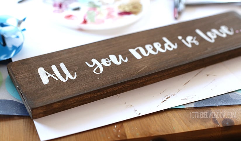 DIY Handpainted Wood Sign | littleredwindow.com